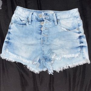 High Waisted Tie Dye Jean Shorts
